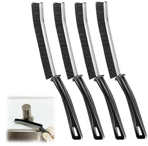 Spaltreinigungsbürste,4 Stück Schwarz fugenbürste Multifunktionale Hartborsten-eckenreinigungsbürste Crevice Lang Fugenreinigungsbürste Für Fenster Tür Küche Badezimmer