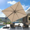PURPLE LEAF Parasol Déporté Pivotant 3 x 3 m Carré, Parasol de Jardin Extérieur avec Pivotant à Gauche et à Droite 60° et Rotation à 360°, Parasol Inclinable en Aluminium avec Anti UV, Kaki