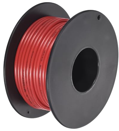 sourcing map 18AWG Wire 18 Gauge Stranded Wire PVC Hookup Wire 10M/33ft Red, Electrical Wire UL1007 Spool Tinned Copper Wire for Internal Connecting Wire, Marine