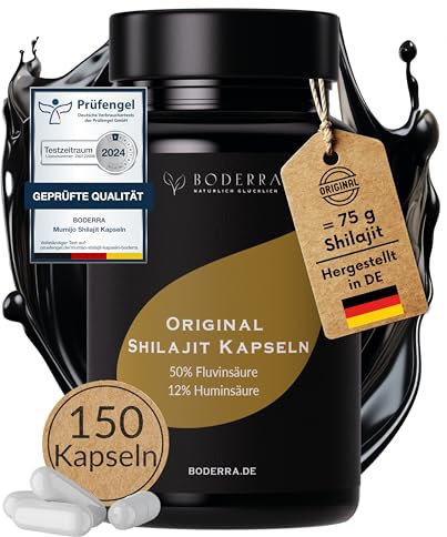 Original Mumijo Shilajit Kapseln, Hochdosiert 50.000mg pro Tag (50:1 Extrakt) 50% Fulvinsäure & 12% Huminsäure - Shilajit Resin, vegan & laborgeprüft - 100% aus dem Himalaya