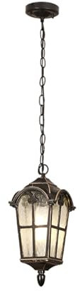 LUOYAOB Modern Pendelleuchte Vintage Outdoor Wasserdicht Kronleuchter Europäischen Stil Tradition Aluminium Pendelleuchte mit klaren gehämmerten Glas for Gazebo Balkon Veranda (Size : 16 * 33.5cm)
