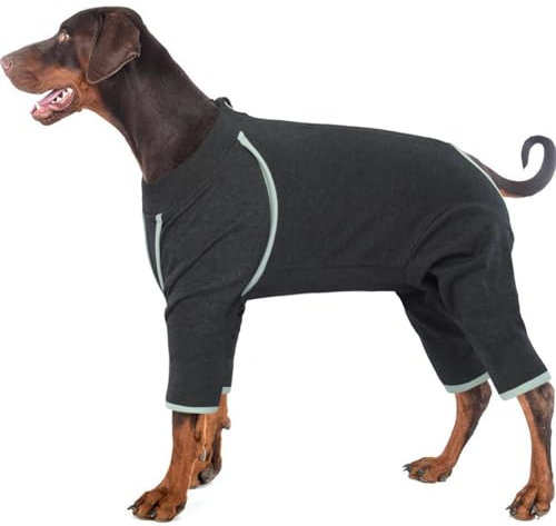 Hjyokuso Hundebody Nach Op, Schlafanzug Mit Reißverschluss für Kleine Mittel Große Hunde, Wundschutzanzüge, Anti-Wundlecken Op Body, E-Kragen Alternative - L