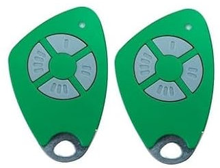 INTRATONE - Télécommande 2 ou 4 canaux pour portails et garage - Programmation uniquement par syndic ! - Badge RFID - Compatible Récepteurs HF + 1 Porte-clés DOMOBIP (4 CANAUX VERT - Lot de 2)