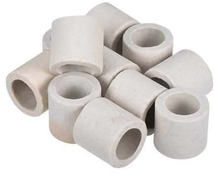 QUARKZMAN Tubo Ceramico Isolante 17x25x25mm Confezione da 10 | Tubi in Ceramica Isolamento Termico, per Cavi Forni Elettrici, Forni, Protezione Fasci