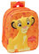 Safta EL REY LEON 3D - Mochila de Guardería 3D, Adaptable a Carro, Fácil Limpieza, Ideal para Niños de Diferentes Edades, Cómoda y Versátil, Calidad y Resistencia, 22x10x27 cm, Color Naranja