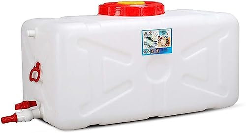TINGMIAN Réservoir Stockage d'eau Blanche Grande Capacité Cuve Fermentation Rectangulaire Réservoir d'eau Pluie Seau Enzymes avec Couvercle/Robinet/poignée (Color : 150L)