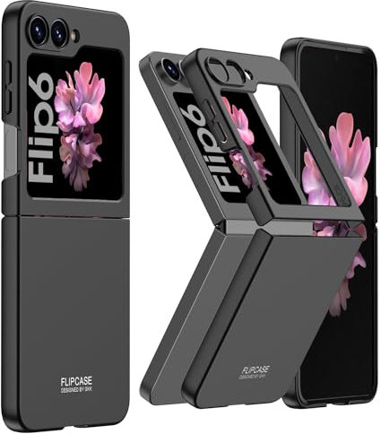 FTRONGRT Hülle für Samsung Galaxy Z Flip 7 FE/Samsung Galaxy Z Flip 6, Ultra Dünn, Kratzfest, Sturzsicher, Klappbare PC-Schutzhülle. Schwarz