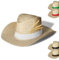 Strohhut 'Texas' Unisex - Vielseitiger Sonnenhut für Damen und Herren - stylischer Cowboyhut mit Klettverschlussband als Hingucker - Perfekt für Garten, Strand und Urlaub, Farbe:natur/weiß