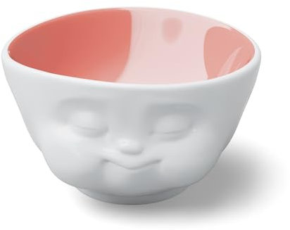 FIFTYEIGHT PRODUCTS Bol Mampfend (porcelaine, 500 ml, blanc/intérieur pêche, fabriqué en Allemagne)