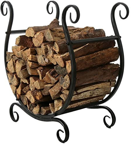 NSTVVEE Home Wohnzimmer Metall Universal Boden-zu-Decke Halbrunde Brennholz Lagerung Regal Brennholz Trennwand Regal,