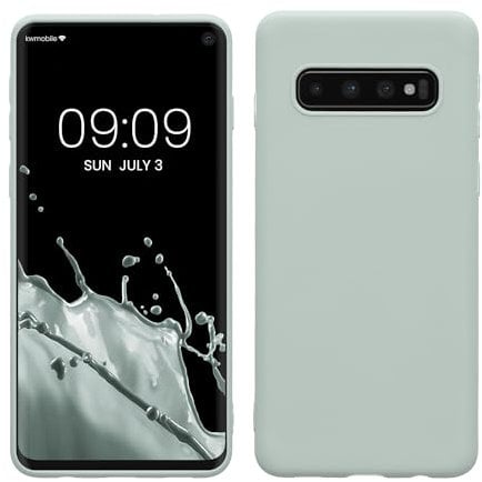 kwmobile Hülle kompatibel mit Samsung Galaxy S10 Hülle - weiches TPU Silikon Case - Cover geeignet für kabelloses Laden - Cool Mint