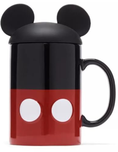 Disney Parks Mickey Mouse Red Ceramic Travel Mug with Lid, 3.5 oz