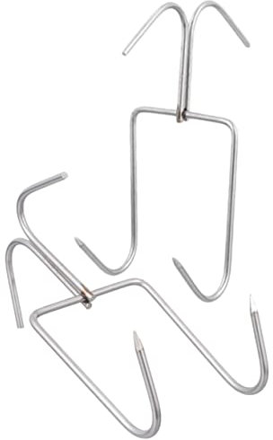 FELTECHELECTR 2 Stück Edelstahl Geflügelhaken Doppelte Design Metall Fleischhaken Metzgerhaken Rostfrei Und Langlebig Ideal Für Fleischverarbeitung Und Küche