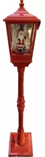 myself LAMPIONE NATALIZIO LUMINOSO NATALE CON BABBO NATALE 26x26x135cm CON LUCI E SUONI