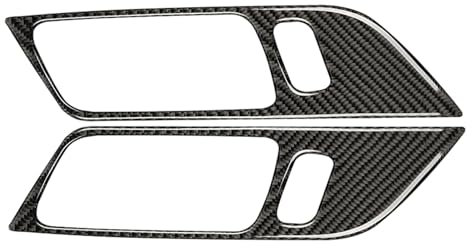 Auto Bedienfeld Rahmen Für Ford Für Mustang Für GT 2015-2020 Teile Carbon Faser Styling Innen Auto Türgriff Rahmen Dekoration Aufkleber Trim Abdeckung Auto Schalttafelverkleidung(Style B(Black))