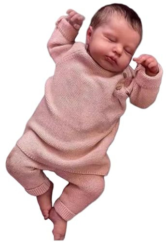 Silikon Babypuppe 19 im hohen realistischen Neugeborenen mit Stoffkörper, exquisites Detail süßes weiches Neugeborene Babypuppengeschenke für Mädchen Silikon Babypuppe
