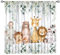 Safari-Vorhänge für Kinder, Waldtiere, Dschungeltiere, Fensterbehandlungen für Jungen und Mädchen, Schlafzimmer, niedlicher Cartoon-Löwe, Kinderzimmer, Vorhänge für Wohnzimmer, B 42 x L 45 (Dekor)