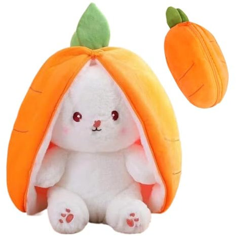 YEWCEP Plüsch Spielzeug Kaninchen, Kaninchen Puppe, Hase Kuscheltier Plüschtiere Erdbeer Osterhase Plüsch Kuscheltier Versteckspiel Hasen Kuscheltiere Erdbeer Plüsch Ostergeschenke, Emily erdbeer