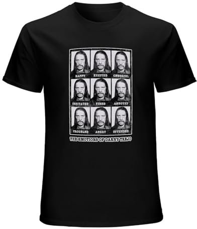 Danny Trejo Emotions Machete Planet Terror Grindhouse Men's Black T-Shirt Unisex Cotton Tee L