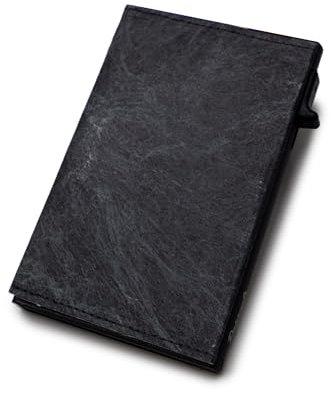 Paprcuts RFID Alu Kartenetui - Dünner Kartenhalter aus kratzfestem Aluminium und reißfestem HiTech Material Tyvek Bis zu 12 Karten & Geldscheine mit RFID Schutz Ultraleicht Unisex | Just Black