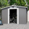 Gegtuon Metall Gerätehaus 301x246x178 cm, Geräteschuppen Gartenhaus Gartenschrank mit Satteldach und 2 Türen Abschließbar, Wetterfest Outdoor Gartenschuppen mit Stauraum für Garten Terrasse, Grau