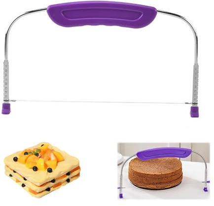 Funngy Coupe Gâteau,Trancheuses à Gâteau Fil d'Acier Inoxydable Réglable Séparateur de Gâteau Professionnel Outil de Pâtisserie pour Découpe de Gâteaux Pain et Toast Accessoire DIY