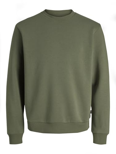 JACK & JONES Herren JJEBRADLEY Sweat Crew Langarm Sweater, Dusty Olive, L