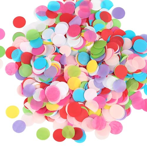 YUVKIN 6000 Stück Geburtstag Konfetti Runde Streudeko Papier Pastell Tischdeko für Hochzeit Party Dekoration (50g) (Mehrfarbig)