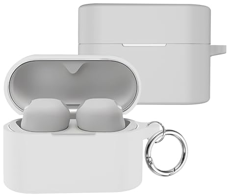 Rojeuinn Hülle für Sony WF-1000XM6 Schutzhülle,unterstützt Kabellos Laden [Front-LED Sichtbar] mit Karabiner Stoßfest Case Cover-Grau