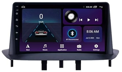 Pantalla Radio para Renault Megane 3 2008-2014 Android 15 9 Pulgadas Multimedia Pantalla con BT GPS WiFi Radio Backup Camera para, 8 Core 4G+64G