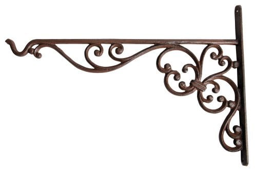 Esschert Design Wandhaken, Blumenhaken für Blumenampel, Hängekörbe, Größe L. ca. 36 cm x 2,4 cm x 25 cm