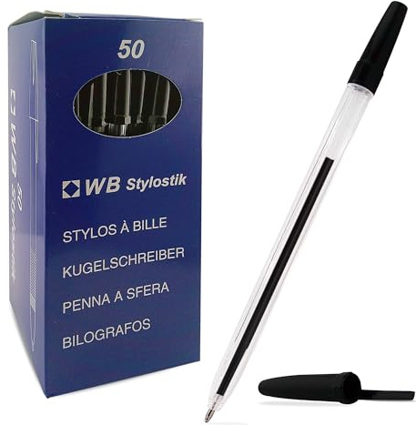 Stylostik Black Pens Pack of 50 Biros