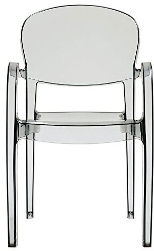 GRAND SOLEIL grandsoleil auf Joker transparent Stapelsessel, Polycarbonat, leicht Smoked grau, 54 x 55 x 89 cm