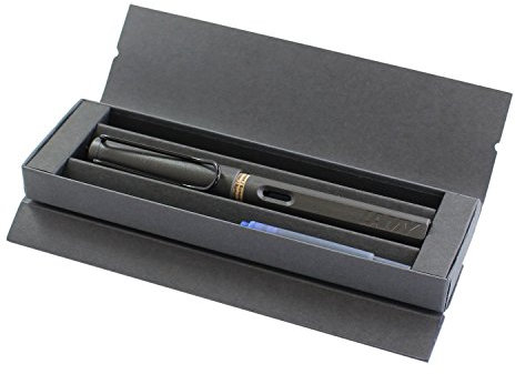 Lamy safari Medium Nib Fountain Pen - Charcoal Matt Black (Matte Black Pen in Gift Box)