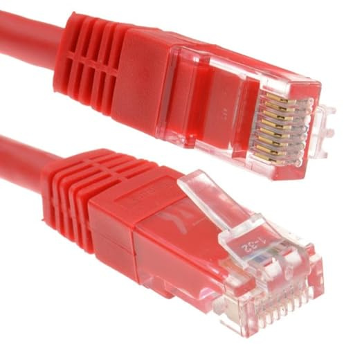 kenable Red Network Ethernet Cable RJ45 Cat5e UTP Patch LAN Cable Full Copper 1000Mbps Gigabit 1m