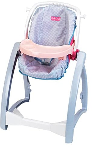 Theo Klein 1682 Baby Coralie Puppen-Hochstuhl | Vier Ausrichtungen: Hochstuhl, Schaukel, Wiege und Trage | Maße: 37 cm x 41 cm x 65 cm | Spielzeug für Kinder ab 3 Jahren