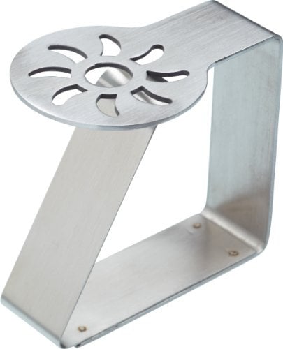 KitchenCraft Tischdeckenklammern, Satz von 4 selbstjustierenden Tischdeckenklammern aus Edelstahl für drinnen, draußen und Restaurants, Sonnenmuster, 5 x 4cm, 1 Packung, Silber