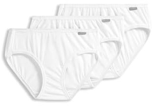 Jockey Women's Underwear 100% Cotton Elance Bikini - 3 Pack, White, 6