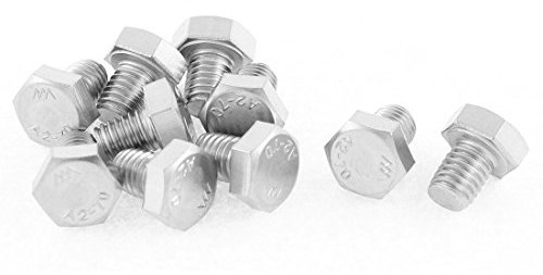 M8 x 10 mm Vollgewinde EDELSTAHL-Sechskant Schrauben, 10 Stück de