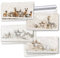 Logbuch-Verlag Weihnachtskarten Set 4 x 3 weihnachtliche Klappkarten Grußkarten Weihnachten gold silber grau Rentier Shabby Chic DIN lang mit Kuvert