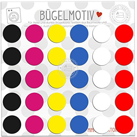 Bügelbild KONFETTI 30 Punkte 2 cm Flockfolie Aufbügler Applikationen Bügelsticker für Stoffe Textilien Kinder zum Aufbügeln Flicken