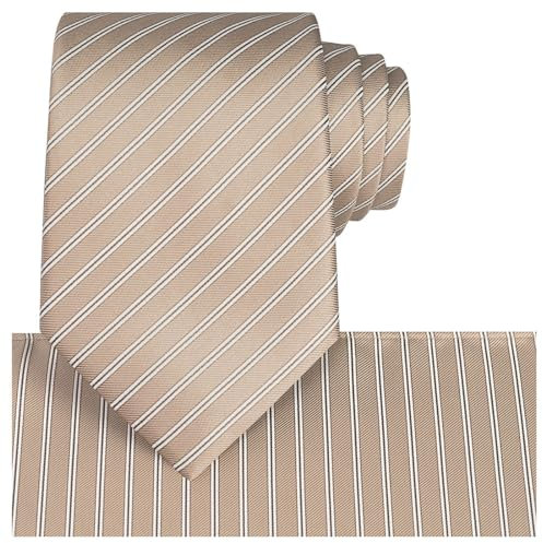 KissTies Herren solid FARBE-riegel-krawatte hochzeit krawatten einheitsgröße ivory + einstecktuch
