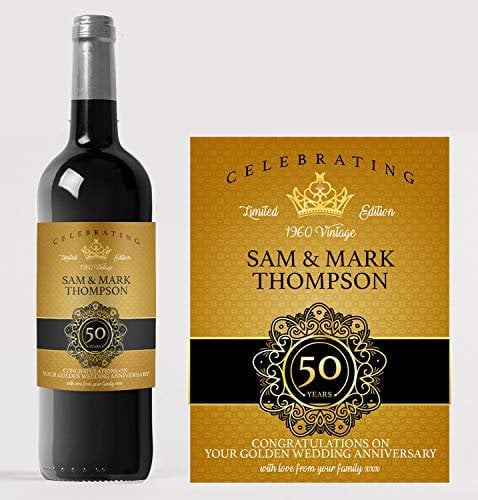 forefrontdesigns Personalised Wine Bottle Label – Custom Wine Labels & Stickers for Bottles – Perfect for Weddings, Birthdays, Anniversaries & Special Events