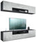 Vladon Wohnwand Mogan, Schwarz matt/Beton Oxid Optik - Moderne Anbauwand bestehend aus 2 TV-Boards (181 x 147 x 35 cm)