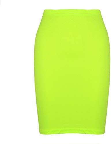 A2Z 4 Kids Plain Pencil Girls Plain Pencil Skirt Trendy Soft Feel Comfortable Summer Fashion - Skirt Neon Green 5-6