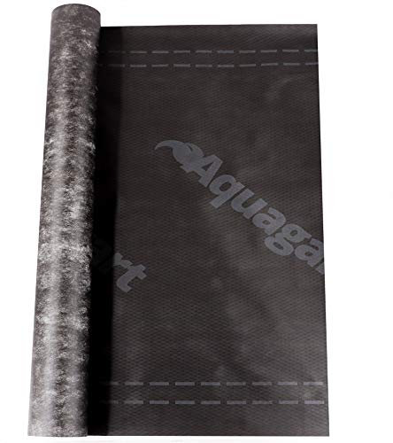 Hochwertige diffusionsoffene Unterspannbahn von Aquagart I 75m² Schalungsbahn schwarz 130g/m² 1,5m breit SD-Wert: 0,02m I Dachfolie wasserdicht & atmungsaktiv I Dachbahn Dachpappe Dachunterspannbahn