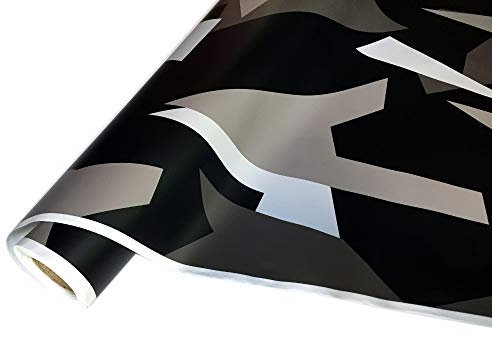 folimac 8,50€/m² Camouflage Autofolie Selbstklebend mit Luftkanäle Schwarz weiß Grau Dunkelgrau #31 (15meter x 152cm)
