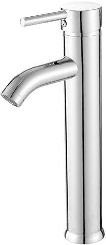 Bathroom Vessel Sink Faucet Modern Basin Mixer Tap Chrome Tall Body Single Handle One Hole Lavatory Faucet