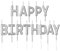 Alles Gute zum Geburtstag Kerzen Set,Metallic Happy Birthday Buchstaben Kerzen Kuchen Cupcake Topper Geburtstagskerzen für Hochzeit Geburtstagsfeier Kuchen Dekorationen Lieferungen Silber