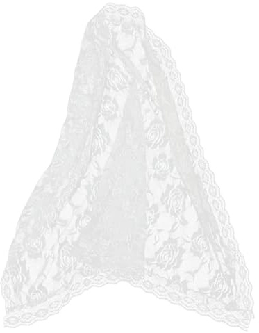 Kirchenturban Masse Schal Spitze Kirchenschleier Kopfbedeckung Mit Floraler Lateinischer Masse Kopfbedeckungsschal Kurzer Schal Für Brautfrauen Kapelle Dreieck Haarmaske Fräulein